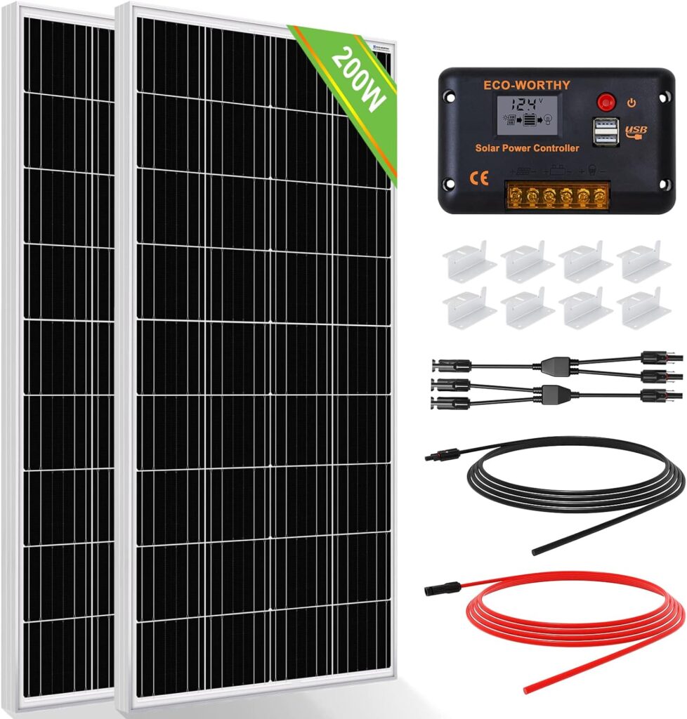 ECO-WORTHY 200 Watt 12 Volt Complete Solar Panel Starter Kit