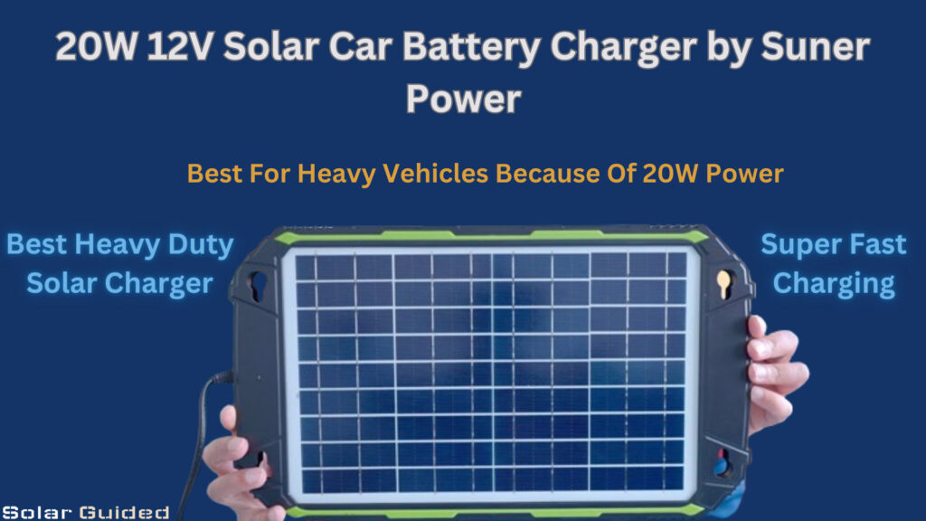 20W 12V Solar Car Battery Charger by Suner Power