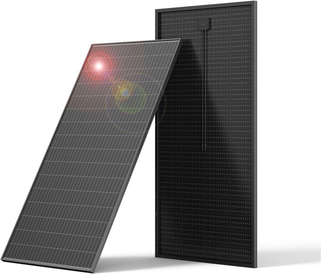 FivstaSola Bifacial 300 Watt Solar Panel, 10BB 12/24V 300W Monocrystalline Solar Panel