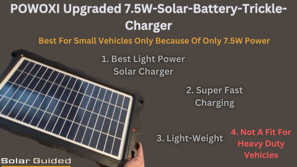 POWOXI Upgraded 7.5W-Solar-Battery-Trickle-Charger