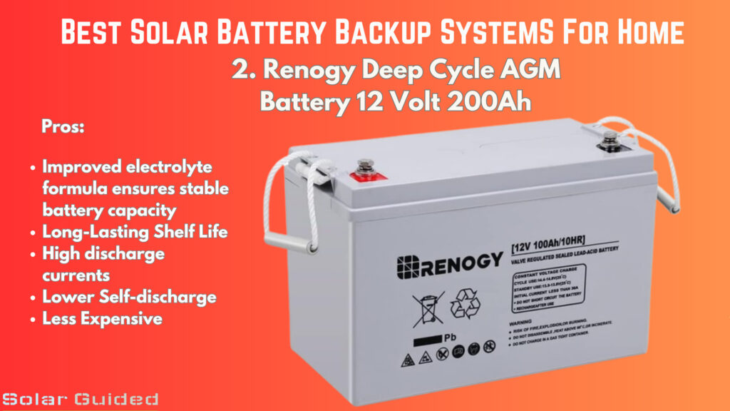 Renogy Deep Cycle AGM Battery 12 Volt 200Ah