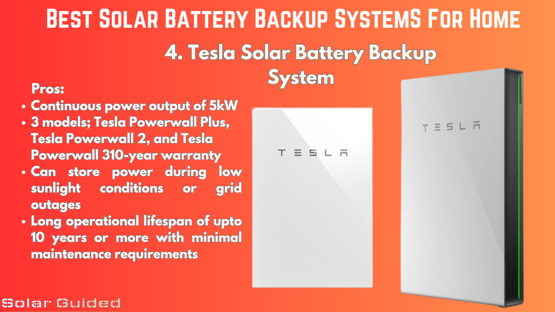 Tesla Solar Battery Backup System